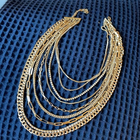Gold multiple chain necklace - Picture 2 of 4